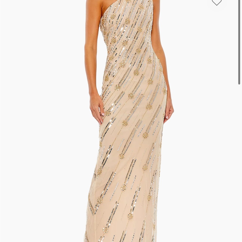 Elegant One-Shoulder Designer Sequin Gown